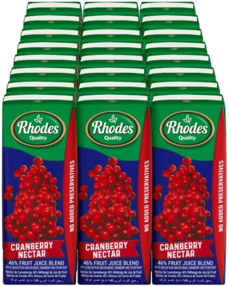 Rhodes Cranberry Nectar (4 x 6 x 200ml = 24 Juice Boxes)