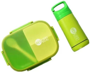 Lunch Box & Water/juice Bottle Set (3 Compartments, 900ml + 350ml)