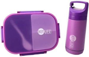 Lunch Box & Water/juice Bottle Set (3 Compartments, 900ml + 350ml)
