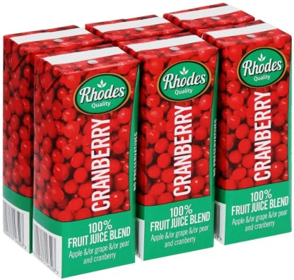 Rhodes Cranberry Nectar (6 x 200ml Juice Boxes)