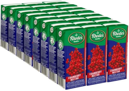 Rhodes Cranberry Nectar (4 x 6 x 200ml = 24 Juice Boxes)