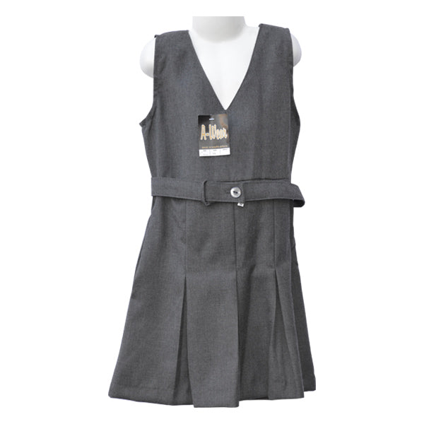 Girls’ Black/Grey School Dungarees – Classic Fit
