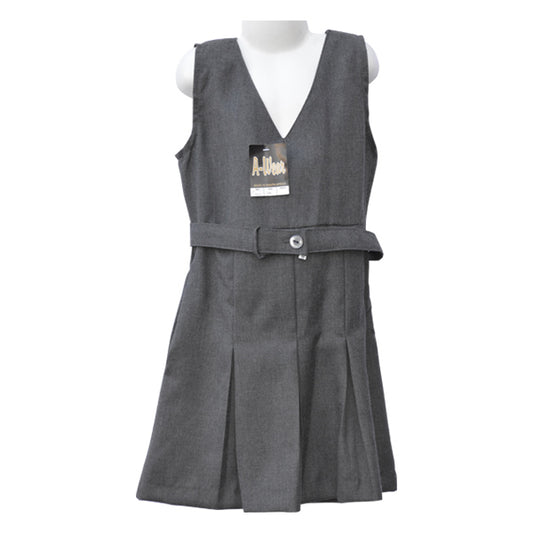 Girls’ Black/Grey School Dungarees – Classic Fit